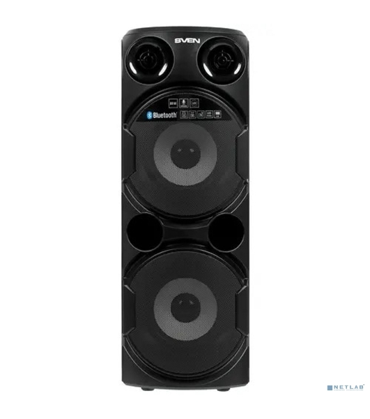 Колонка АС SVEN PS-750, черный (80 Вт, TWS, Bluetooth, FM, USB, microSD, LED-дисплей, 2х4400мА*ч)