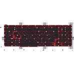 Клавиатура для ноутбука Acer Nitro 5 AN515-54 черная с красной подсветкой (красная подложка), фото2