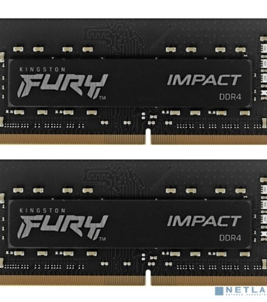 Оперативная память Kingston Fury Impact, DDR4, 32Gb (2x16Gb), 3200MHz, CL20, SO-DIMM