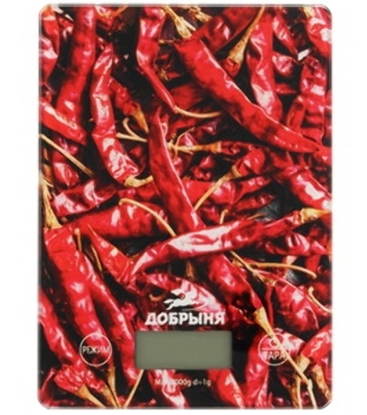 Весы кухонные Добрыня DO-3011P (20*14,5см, 7кг) перцы x24