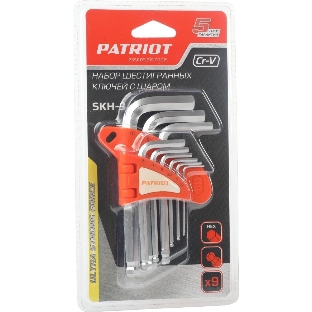 Набор ключей PATRIOT SKH-9, шестигранные с шаром,1,5-10мм, CRV, 9 шт