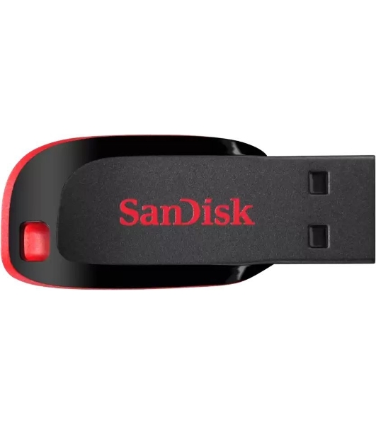 Флешка USB Sandisk CZ50 Cruzer Blade (SDCZ50-064G-B35), 64Gb, USB 2.0, R/W 15/4, черный/красный