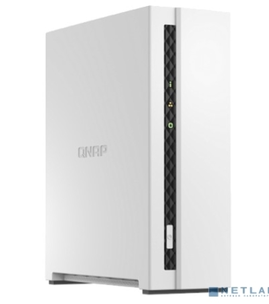 Сетевое хранилище SMB QNAP TS-133 NAS 1 HDD tray. ARM 4-core Cortex-A55 1.8GHz, ram 2 Gb (max), 1x1GbE, 1xUSB 2.0 port,1xUSB 3.2 Gen 1