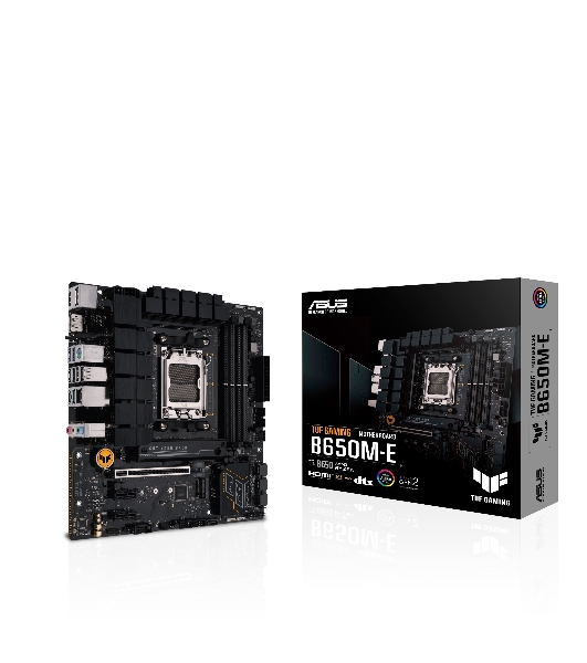 Материнская плата ASUS TUF GAMING B650M-E, AM5, AMD B650, 4xDDR5, 4xSATA, 2xM.2, 1xPCIe 4.0 x16, 2xPCIe x1, 2xDP, 1xHDMI, 1x 2.5Gb LAN, 1xUSB-A 3.2 Gen 2, 2xUSB-A 3.2 Gen 1, 4xUSB 2.0, 1xUSB-C 3.2 Gen 2, 3x3.5 мм, 7.1, mATX