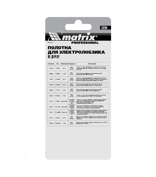Полотна для электролобзика Matrix по дереву, 3 шт. T111C, 75 х 3мм, HCS