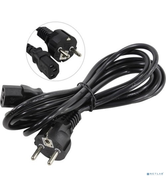 Кабель питания ExeGate Power PC-3P (Евровилка Schuko->С13) VDE-250V-3*0.75-CU, 10A, черный, 3м