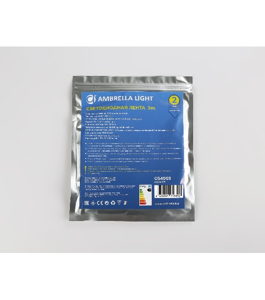 Светодиодная лента Ambrella light GS4003 5050 60Led/ 14.4W m/ 24V IP20 6500K/ 5000*10*1.87mm (2 конт.)