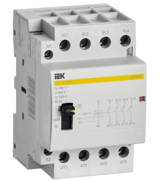 Контактор модульный КМ40-40МР AC с ручным управ. KARAT IEK MKK22-40-40