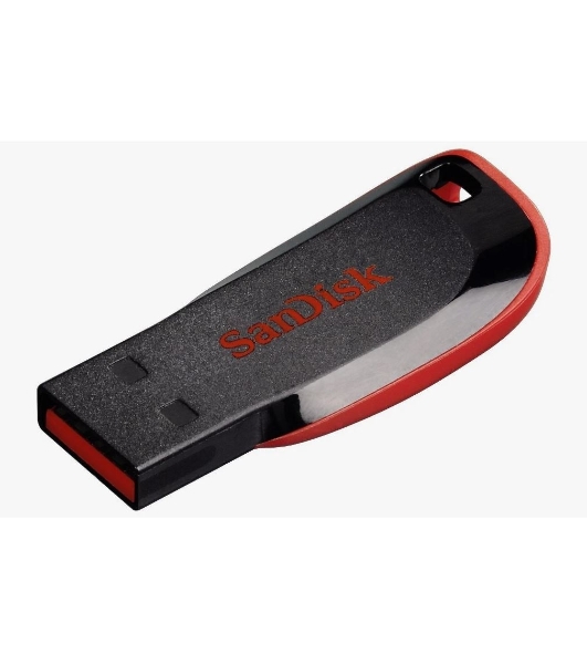 Флешка USB Sandisk CZ50 Cruzer Blade (SDCZ50-064G-B35), 64Gb, USB 2.0, R/W 15/4, черный/красный