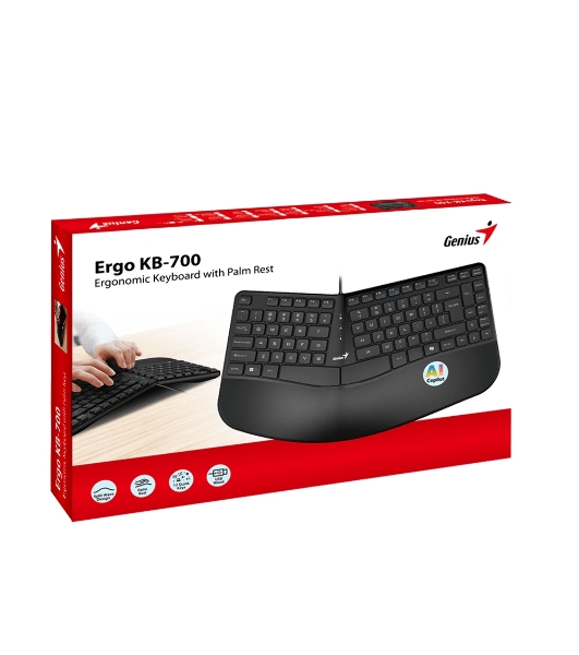 Клавиатура проводная Genius Ergo KB-700, черный, USB, 104 клавиши 31310053402