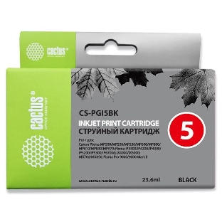 Картридж струйный Cactus CS-PGI5BK черный (23,6 мл) для Canon Pixma MP470/MP500/MP520/MP530/MP600/MP800/MP810/MP830/MP979/iP3500/iP4200/iP4300/iP5200/iP5300/iP6700D/MX700/MX850/iX4000/iX5000/Pro 9000/9000Mark II