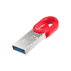 Флешка USB Netac UM2 (NT03UM2N-064G-32RE), 64Gb, USB 3.0, R/W 130/50, серебристый/красный, фото3