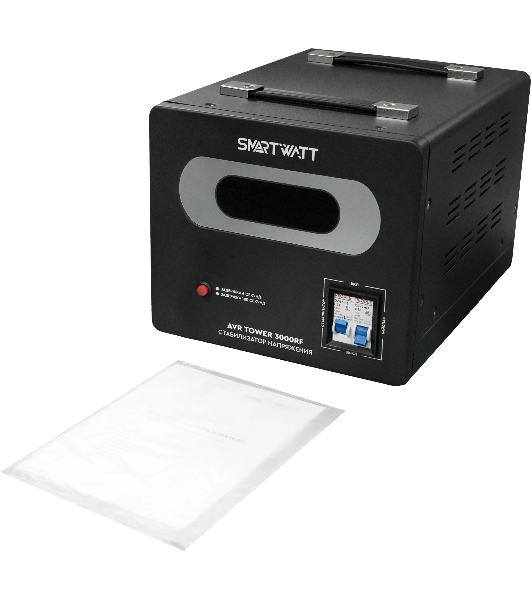 Напольный стабилизатор напряжения SMARTWATT AVR TOWER 3000RF (140W - 260W, 3000VA, 3 кВт, 50-60 Гц, LED-дисплей, релейны