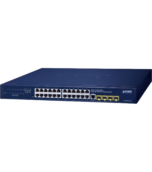 Коммутатор PLANET GS-4210-24T4S IPv4/IPv6, 24-Port 10/100/1000T + 4-Port 100/1000X SFP L2/L4 SNMP Manageable Gigabit Ethernet Switch(supports ERPS Ring, CloudViewer app, MQTT and Cybersecurity feature)