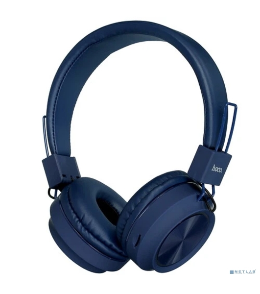 Беспроводные/проводные наушники Hoco W25 синий, полноразмерные, Bluetooth + проводной, до 12 ч.