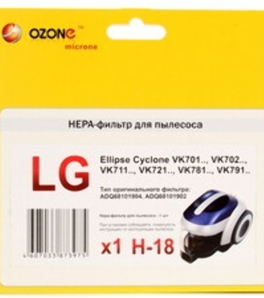 HEPA-фильтр OZONE microne H-18 для пылесоса LG