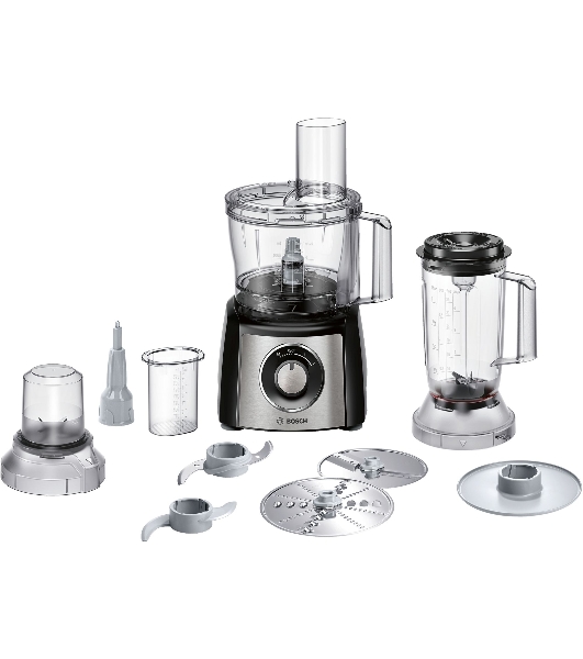 Кухонный комбайн Bosch MCM3501M 800 Вт, Скорости: 2, Блендер 1 л, Чаша 2.3 л, черный/серебристый