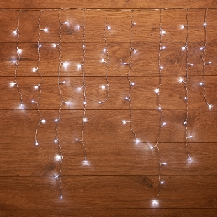 Гирлянда светодиодная Neon-night 'Бахрома' 3*0,8 м 200 LED белые, прозрачный ПВХ