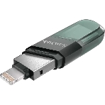 Флешка USB Sandisk IX90N iXpand Flip (SDIX90N-064G-GN6NN), 64Gb, USB 3.1/Lightning, R/W 150/70, зеленый/серебристый, фото10