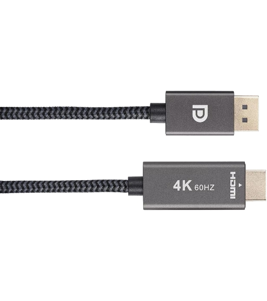 Кабель DisplayPort M-> HDMI M 4K@60Hz 1.8m Telecom,оплетка (TA561M-1.8M)