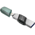 Флешка USB Sandisk IX90N iXpand Flip (SDIX90N-064G-GN6NN), 64Gb, USB 3.1/Lightning, R/W 150/70, зеленый/серебристый, фото9