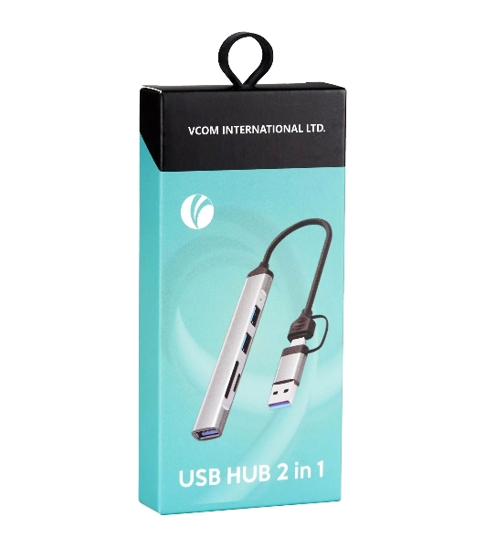 USB-концентратор VCOM DH297, USB 3.0/USB Type-C, USB/SD/TF, USB