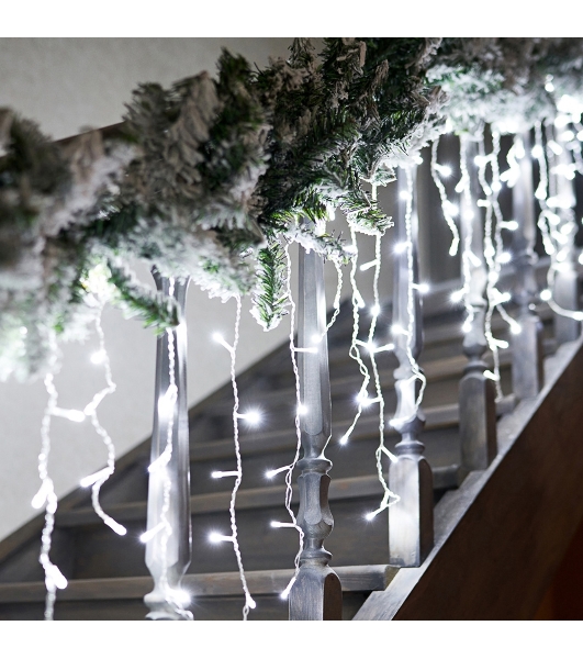 Гирлянда светодиодная Neon-night 'Бахрома' 3*0,8 м 200 LED белые, прозрачный ПВХ