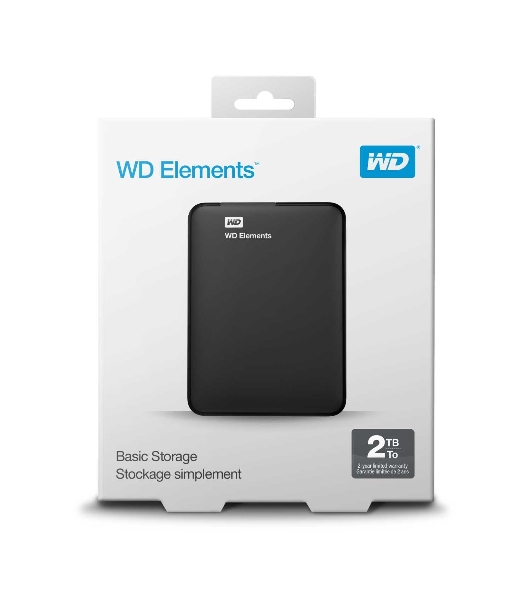 Внешний HDD 2.5' Western Digital Elements Portable, 2TB, USB 3.2 Gen 1 Type-A, 5400 rpm, черный