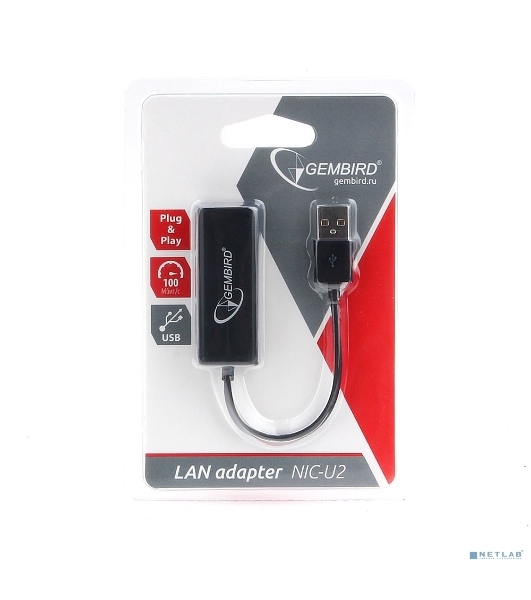Сетевой адаптер Ethernet Gembird NIC-U2 USB 2.0 - Fast Ethernet adapter