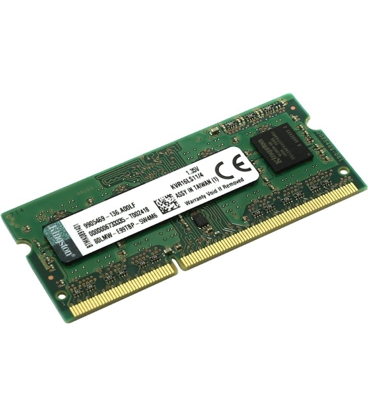 Оперативная память Kingston ValueRAM, DDR3L, 4GB (1x4GB), 1600MHz, CL11, SO-DIMM