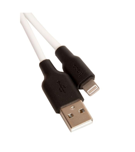 Кабель USB 2.0 HOCO X21, силиконовая оплетка, AM/Lightning M, бело-черный, 1м