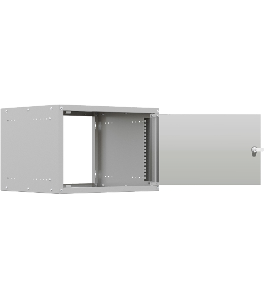 Шкаф коммутационный NTSS LIME (NTSS-WL6U5545GS) настенный 6U 550x450 мм пер. дв. стекл несъемн. бок. пан. 30 кг серый 110 град.