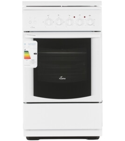 Плита комбинированная Flama RK 23-121 W белый, конфорок 3 газовых и 1 электрическая, духовка 50 л, 50 см x 85 см x 60 см