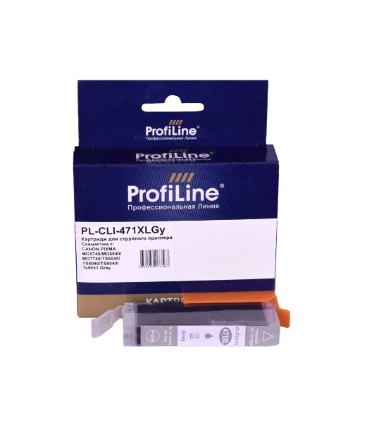 Картридж струйный ProfiLine PL-CLI-471 XLGY для принтеров Canon PIXMA MG5740/MG6840/MG7740/TS5040/TS6040/TS8040/TS9041 с чернилами Grey
