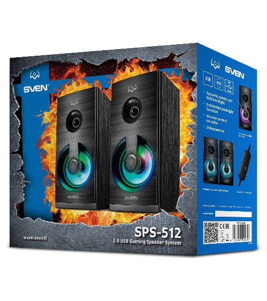Акустическая система SVEN SPS-512 2.0 черные