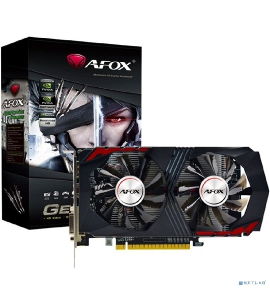 Видеокарта AFOX Geforce GTX1050 4Gb GDDR5 128Bit DVI/HDMI/DP LP Dual Fan (AF1050-4096D5H4-V2)