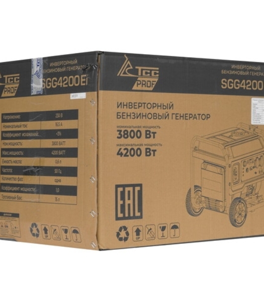 Электрогенератор бензиновый инверторный ТСС SGG 4200Ei, 4.8 кВт, 74 дБ, 35 кг