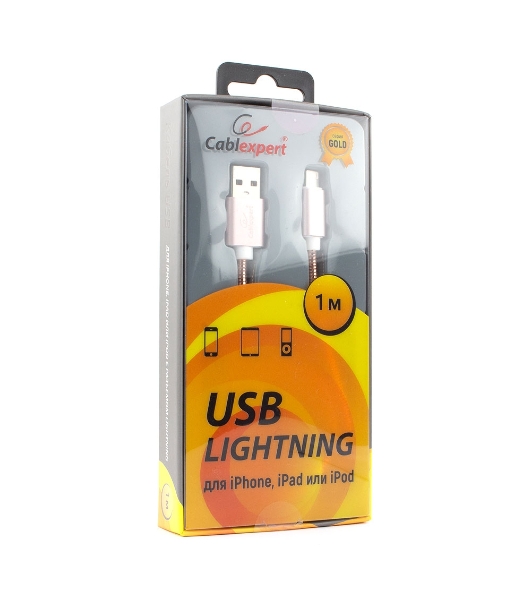 Кабель Cablexpert для Apple CC-G-APUSB02Cu-1M, AM/Lightning, серия Gold, длина 1м, золото, блистер