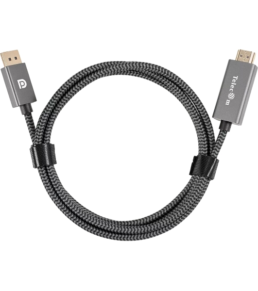 Кабель DisplayPort M-> HDMI M 4K@60Hz 1.8m Telecom,оплетка (TA561M-1.8M)
