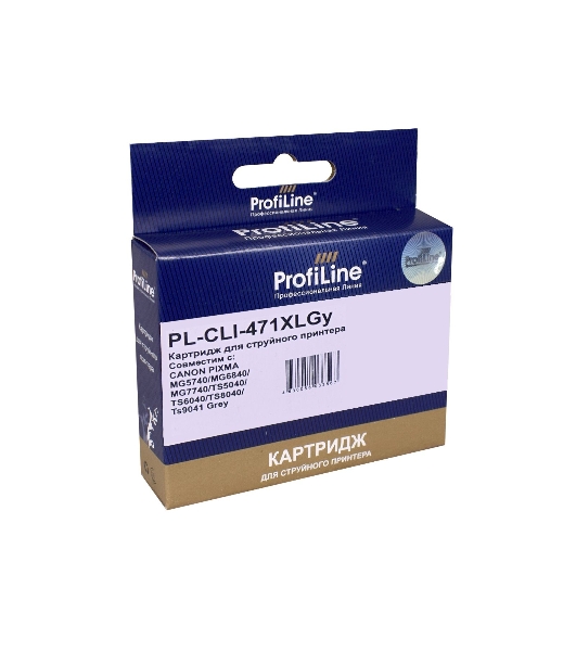 Картридж струйный ProfiLine PL-CLI-471 XLGY для принтеров Canon PIXMA MG5740/MG6840/MG7740/TS5040/TS6040/TS8040/TS9041 с чернилами Grey