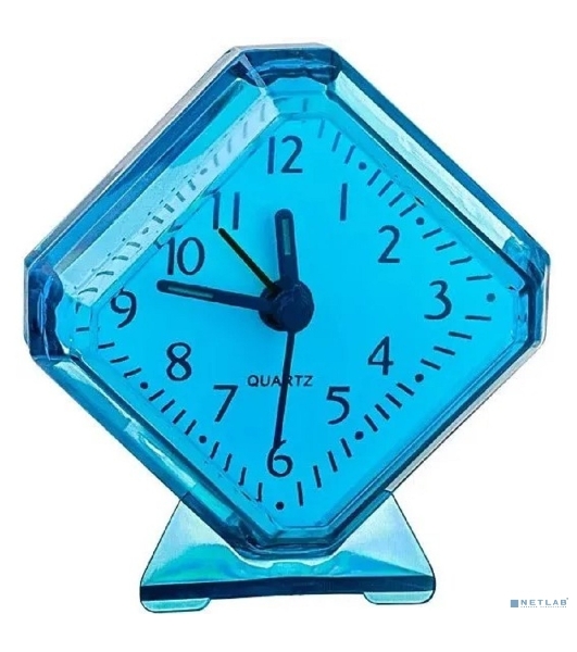 Часы-будильник Perfeo Quartz 'PF-TC-002', ромб. 7,5*8,5 см, синие