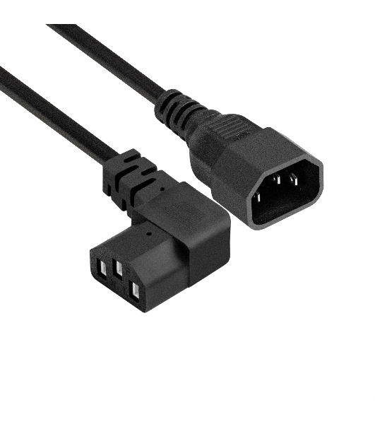 Кабель питания ExeGate Power EC-1,8P (C13 угловой->C14, VDE-250V-3*0.5мм2, медь, черный, 6A, 1.8м)