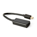 Переходник miniDisplayPort -> DisplayPort, Cablexpert A-mDPM-DPF4K-01, 4K, 20M/20F, длина 16см, черный, пакет, фото 1
