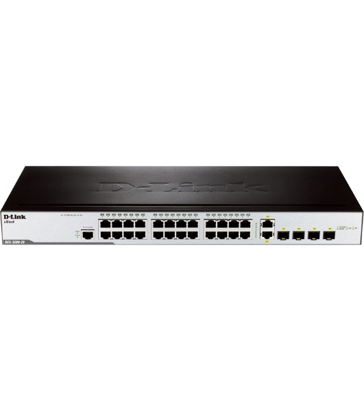 Коммутатор D-Link DES-3200-28/C1A, 24×100 Мбит/с + 2×1 Гбит/с Combo, управляемый