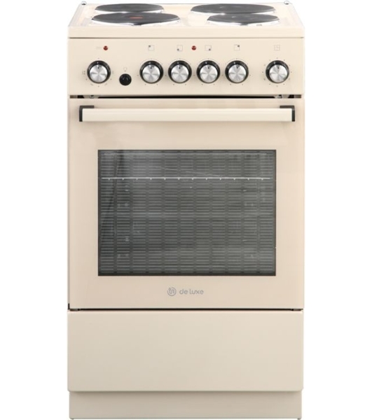 Плита электрическая De Luxe 5004.16э 016 бежевый, конфорок 4 шт, духовка 46 л, гриль, 50 см x 85 см x 50 см