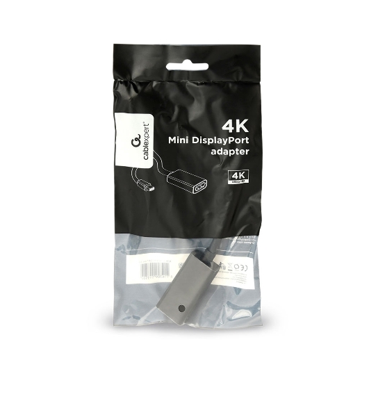 Переходник miniDisplayPort -> DisplayPort, Cablexpert A-mDPM-DPF4K-01, 4K, 20M/20F, длина 16см, черный, пакет
