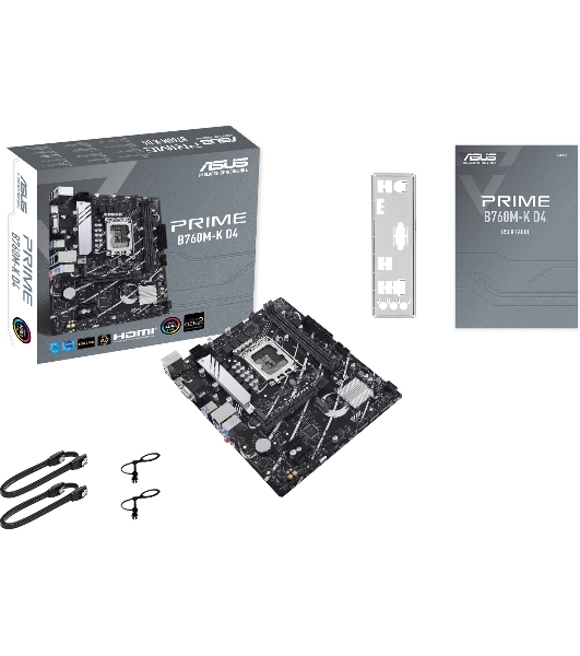 Материнская плата ASUS PRIME B760M-K D4, LGA 1700, Intel B760, 2xDDR4, 4xSATA, 2xM.2, 1xPCIe 4.0 x16, 2xPCIe x1, 1xHDMI, 1xVGA, 1x 2.5Gb LAN, 2xUSB-A 3.2 Gen 1, 2xUSB-A 2.0, 3x3.5 мм, 7.1, mATX