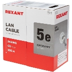 Кабель витая пара Rexant LIGHT U/UTP, cat.5e, ZH нг(А)-HF, 4PR, 24AWG, внутренний, серый, 305 м, фото12