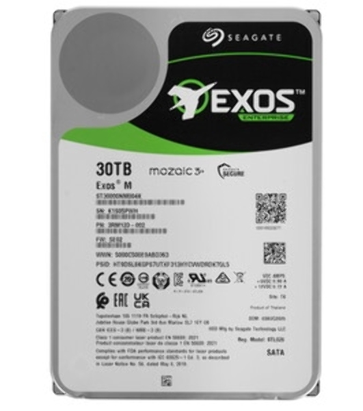 Жесткий диск серверный Seagate 3.5' 30Tb Seagate Exos M SATA 6Gb/s, 7200rpm, 512MB, 512e, CMR, Mozaic 3+, Bulk