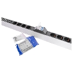 Блок силовых розеток Rem Rem-32, Shuko х 20, IEC 60320 С19 х 12, вход колодка, 19', 1863х45х45 мм (ВхШхГ), 32А, автомат + амперметр, черный, 2 контура, фото4